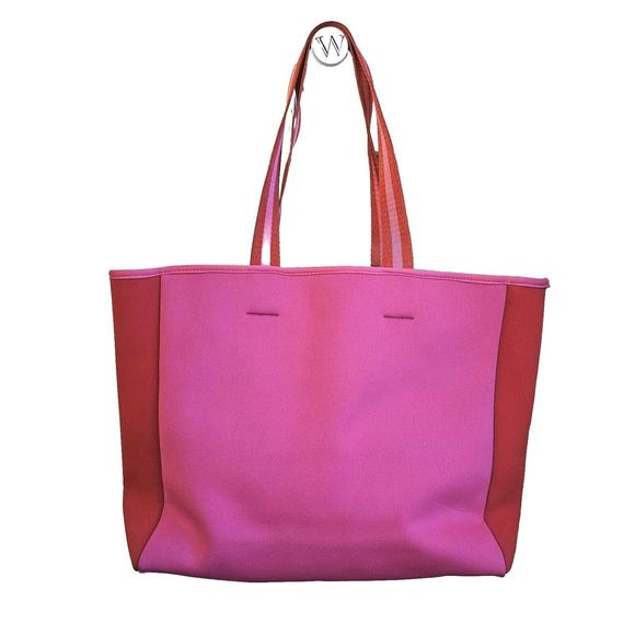 Summersalt Handbags - Summersalt Tote - Women's Pink Red Beach Pool Neoprene Bag - Color Lava Hibiscus